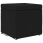 Preview: Hocker Schwarz 41 x 41 x 40 cm Stoff und Pressholz
