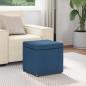 Preview: Hocker Blau 41 x 41 x 40 cm Stoff und Pressholz