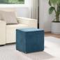 Preview: Hocker Blau 41 x 41 x 40 cm Samt und Engineering Holz