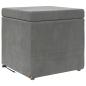 Preview: Hocker Dunkelgrau 41 x 41 x 40 cm Samt und Engineering Holz