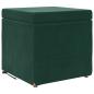 Preview: Hocker Dunkelgrün 41 x 41 x 40 cm Samt und Engineering Holz
