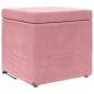 Preview: Hocker Rosa 41 x 41 x 40 cm Samt und Engineering Holz