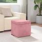 Preview: Hocker Rosa 41 x 41 x 40 cm Samt und Engineering Holz