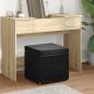 Preview: ARDEBO.de - Hocker Schwarz 41 x 41 x 40 cm Samt und Engineering Holz