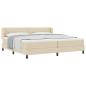 Preview: ARDEBO.de - Boxspringbett mit Matratze Creme 200 x 200 cm Stoff