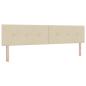 Preview: Boxspringbett mit Kopfteil Creme 200 x 200 cm Stoff
