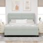 Preview: Boxspringbett mit Matratze Hellgrau 200 x 180 cm Polyester