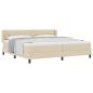 Preview: ARDEBO.de - Boxspringbett mit Matratze Creme 200 x 200 cm Polyester