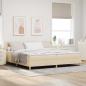 Preview: ARDEBO.de - Boxspringbett mit Kopfteil Creme 200 x 200 cm Stoff