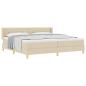 Preview: Boxspringbett mit Kopfteil Creme 200 x 200 cm Stoff