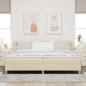 Preview: Boxspringbett mit Kopfteil Creme 200 x 200 cm Stoff