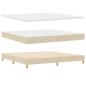 Preview: Boxspringbett mit Kopfteil Creme 200 x 200 cm Stoff