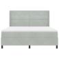 Preview: ARDEBO.de - Boxspringbett mit Matratze Hellgrau 180 x 200 cm Samt