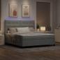 Preview: ARDEBO.de - Boxspringbett mit Matratze mit LED Hellgrau 180 x 200 cm Samt