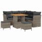 Preview: ARDEBO.de - Garten-Sofa-Set mit Kissen mit Speicher 8 pcs Grau