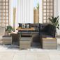 Preview: Garten-Sofa-Set mit Kissen mit Speicher Grau Poly Rattan