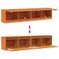 Preview: Wandschrank mit Regal mit Tür 2 pcs Wachsbraun 80 x 30 x 35 cm