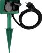 Preview: REV Erdspieß mit Steckdose, 2-Fach, 1,4m Kabel, IP44, mit Befestigungsplatte, grün-schwarz (0595004555)