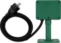 Preview: REV Erdspieß mit Steckdose, 2-Fach, 1,4m Kabel, IP44, mit Befestigungsplatte, grün-schwarz (0595004555)