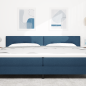 Preview: LED Kopfteil mit LED-Lichtleisten Blau 200 cm Stoff
