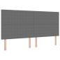 Preview: LED Kopfteil mit LED-Lichtleisten Hellgrau 200 cm Cordstoff