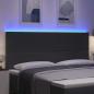 Preview: LED Kopfteil mit LED-Lichtleisten Dunkelgrau 200 cm Cordstoff