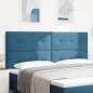 Preview: LED Kopfteil mit LED-Lichtleisten Blau 200 cm Samt