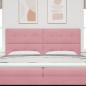Preview: LED Kopfteil mit LED-Lichtleisten Rosa 200 cm Samt