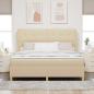 Preview: Boxspringbett mit Matratze Dunkelgrau 90x190 cm Creme