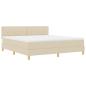 Preview: LED Boxspringbett mit LED-Lichtleisten Creme 180 x 200 cm Stoff