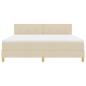 Preview: LED Boxspringbett mit LED-Lichtleisten Creme 180 x 200 cm Stoff