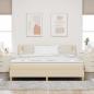 Preview: LED Boxspringbett mit LED-Lichtleisten Creme 180 x 200 cm Stoff