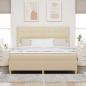 Preview: LED Boxspringbett mit Matratze Creme 180 x 200 cm Stoff