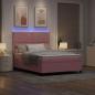 Preview: LED Boxspringbett mit Matratze Rosa 140 x 190 cm Stoff