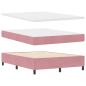 Preview: LED Boxspringbett mit Matratze Rosa 140 x 190 cm Stoff