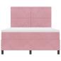 Preview: LED Boxspringbett mit Matratze Rosa 140 x 190 cm Stoff