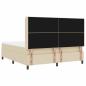 Preview: LED Boxspringbett mit Kopfteil Creme 180 x 200 cm Stoff