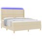 Preview: Boxspringbett mit Matratze Creme 140 x 200 cm Stoff