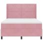 Preview: Boxspringbett mit LED-Lichtleisten Rosa 140 x 190 cm Samt
