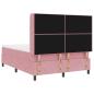 Preview: Boxspringbett mit LED-Lichtleisten Rosa 140 x 190 cm Samt