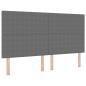 Preview: LED Kopfteil mit LED-Lichtleisten Hellgrau 180 cm Cordstoff
