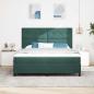 Preview: LED Boxspringbett mit Matratze Dunkelgrün 180 x 200 cm Stoff