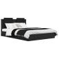 Preview: Bettgestell mit Kopfteil Schwarz Eichen-Optik 140 x 200 cm