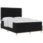 Preview: ARDEBO.de - Boxspringbett mit Matratze Schwarz 160 x 200 cm Stoff