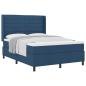 Preview: Boxspringbett mit Matratze mit Kopfteil Blau 140 x 190 cm Stoff