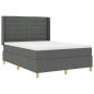 Preview: Boxspringbett mit Matratze Dunkelgrau 140 x 190 cm Stoff