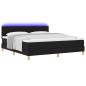 Preview: LED Boxspringbett mit Matratze Schwarz 180 x 200 cm Stoff