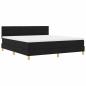 Preview: LED Boxspringbett mit Matratze Schwarz 180 x 200 cm Stoff