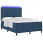 Preview: Boxspringbett mit Matratze mit Kopfteil Blau 140 x 190 cm Stoff
