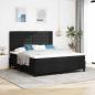 Preview: ARDEBO.de - Boxspringbett mit Matratze Schwarz 180 x 200 cm Stoff